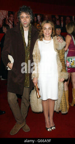 Sir Bob Geldof and his partner Jeanne Marine arrive for the special gala screening of The Banger Sisters at the Warner West End in London. Stock Photo