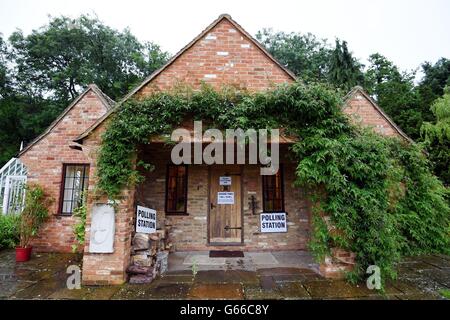 A polling station in a guest house annex in Dogmersfield, Hampshire, which is one being used by voters in the EU referendum. Stock Photo