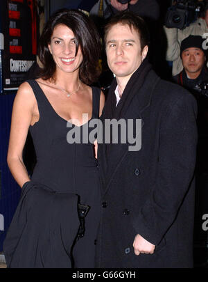 Actor Sam Rockwell and his actress girlfriend Gina Bellman arrive for ...