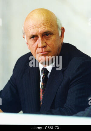 FW DE KLERK former President of South Africa Stock Photo