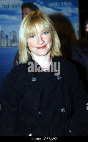 Actress Jane Horrocks arrives for the UK premiere of Two Weeks Notice at Warner West End in London's Leicester Square. The romantic comedy, directed by Marc Lawrence stars Hugh Grant and Sandra Bullock. Stock Photo