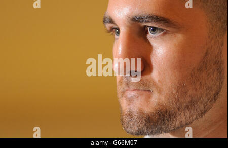 Boxing - Nathan Cleverly Press Conference - Landmark Hotel. Boxer Nathan Cleverly during a press conference at The Landmark Hotel, London. Stock Photo