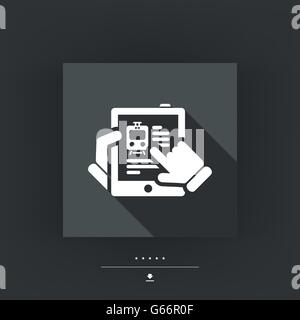 Train website on tablet Stock Vector