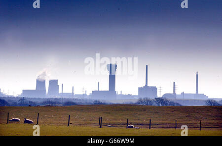 General view of the BNFL Sellafield Nuclear power plant in Cumbria. Stock Photo