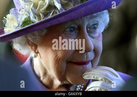 Queen Elizabeth II during a tour of Abbotsford House, the home of Sir Walter Scott, the worlds first best-selling novelist who penned works including Waverley, Ivanhoe and Rob Roy. The Queen met with Sir Walter Scott's descendants from the UK and overseas before officially opening the new visitor centre. Stock Photo