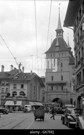 Old Clock Tower in Berne. The Old Clock Tower in Berne. Stock Photo