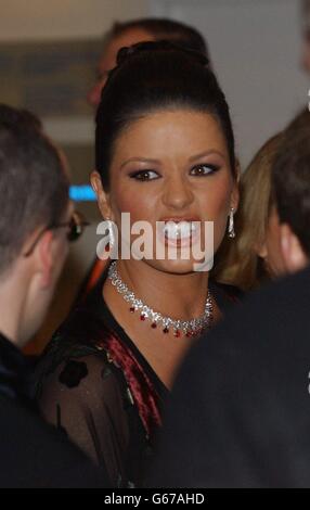 Actress Catherine Zeta Jones arriving for The Orange British Academy Film Awards (BAFTA), at the Odeon in Leicester Square, London. Stock Photo