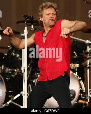Bon Jovi performing at Barclaycard Presents British Summer Time Hyde Park in central London. Stock Photo