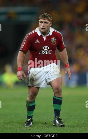 British and Irish Lions' Tom Youngs during a training session at the ...