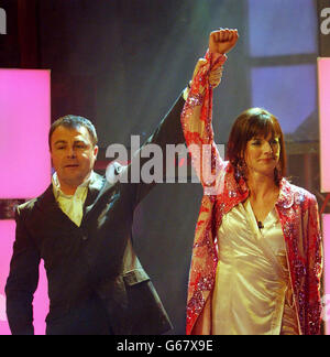 This Morning presenter Paul Ross on stage with fellow contestant Doon Mackichan after he became the first celebrity to be voted off the Comic Relief Does Fame Academy show at the Fame Academy House in Highgate, London. Stock Photo