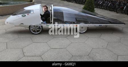 Students prepare for solar car race Stock Photo