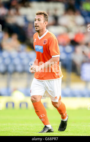 Soccer - Pre-Season Friendly - Bury v Blackpool - Gigg Lane Stadium. Angel Martinez, Blackpool Stock Photo