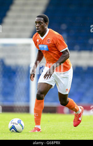 Soccer - Pre-Season Friendly - Bury v Blackpool - Gigg Lane Stadium. Isaiah Osbourne, Blackpool Stock Photo