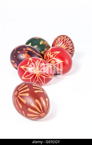 Colorful Easter eggs on white background Stock Photo
