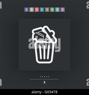 Shoes on trash bin Stock Vector