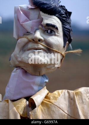 Scarecrow in the English landscape by Colin Garratt Stock Photo