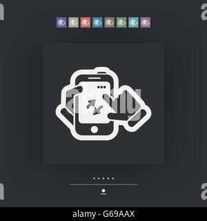 Smartphone icon. File transfer. Stock Vector