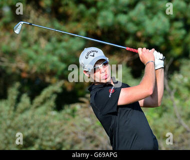 England's Danny Willett during practice day four for the 2013 Open Championship at Muirfield Golf Club, East Lothian. Stock Photo