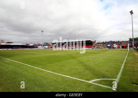 Soccer - Pre-Season Friendly - York City v Blackpool - Bootham Crescent. General view of Bootham Crescent football ground in York Stock Photo