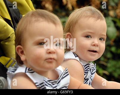 Separated twins mark first birthday Stock Photo