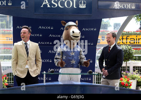Anthony McPartlin and Declan Donnelly during day three of 2013 Betfair Weekend at Ascot Racecourse, Berkshire. Stock Photo