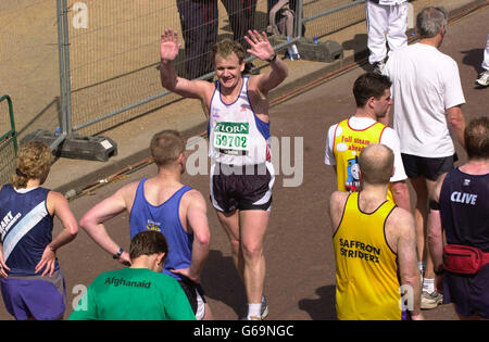 Chef Gordon Ramsay after completing today's London Martathon. British running ace Paula Radcliffe was today the toast of the UK after she smashed the world record in the 23rd London Marathon by more than three minutes. * The fastest woman in the world romped to victory for the second year running in an official time of two hours, 15 minutes, 25 seconds. Stock Photo