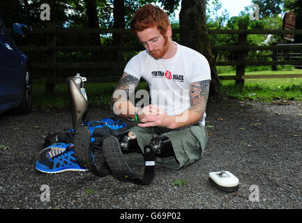 Double amputee tackles 'hell race' Stock Photo