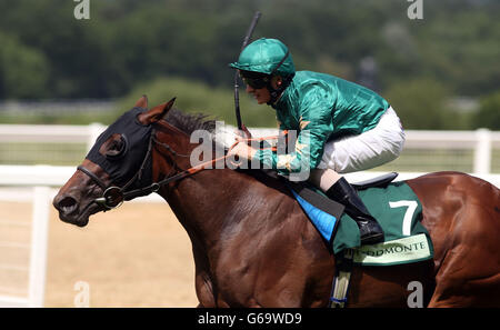 Princess Noor ridden by Andrea Atzeni wins the Princess Margaret Juddmonte Stakes during day two of 2013 Betfair Weekend at Ascot Racecourse, Berkshire. Stock Photo