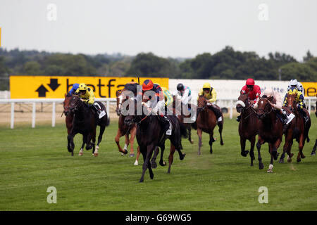 Yeager ridden by Jimmy Quinn wins the Deloitte Handicap Stakes during day two of 2013 Betfair Weekend at Ascot Racecourse, Berkshire. Stock Photo