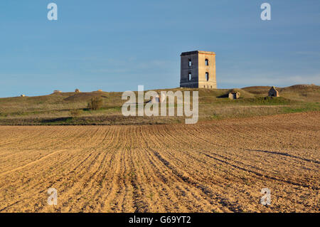 The ancient telegraph tower. Codorniz (Segovia), Spain. Stock Photo