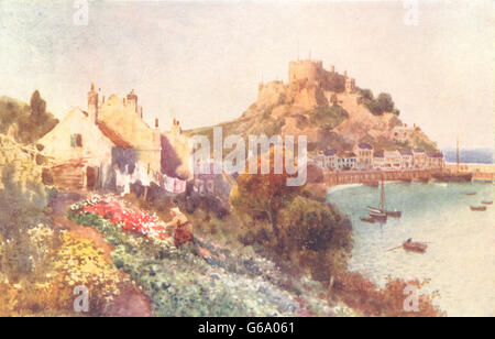 CHANNEL ISLANDS: Mont Orgueil Castle, Jersey, antique print 1904 Stock Photo