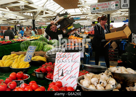 General view of Leicester Market in Leicester's city centre. Stock Photo