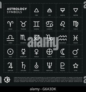 Vector Astrology Signs of the zodiac. Stock Vector