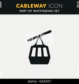 Vector Funicular cableway icon Stock Vector