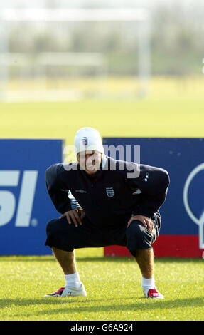 David Beckham takes part in a Tottenham Hotspur training session at ...