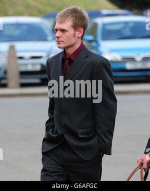 Luke Carey, 24, arrives at York Crown Court where he will be sentenced today for supplying a Class A drug to a teenage girl who died after taking the substance.. Stock Photo