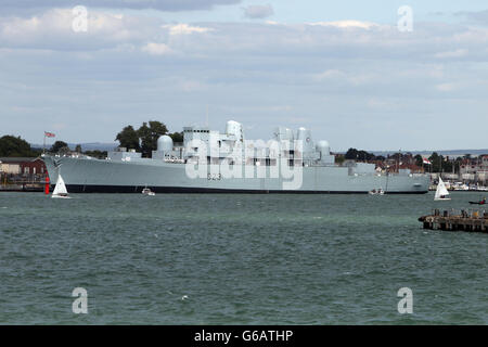 Portsmouth Habour Stock. A General view of navy ships in Portsmouth Stock Photo