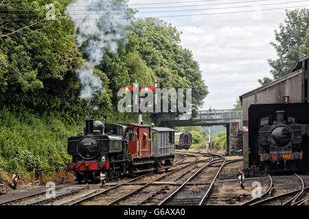 Great Western Railways British Steam Locomotive Class 5700 6435 0-6-0 with driver on footplate Stock Photo