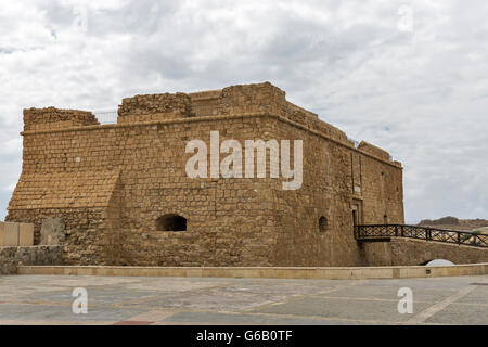 Medieval fort in Paphos port on Cyprus Stock Photo