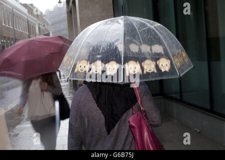 London, UK. 23rd June, 2016. EU REFERENDUM IN UK.Terrential rain marks the day of the UK referendum in the City of London, London UK. © Veronika Lukasova/ZUMA Wire/Alamy Live News Stock Photo