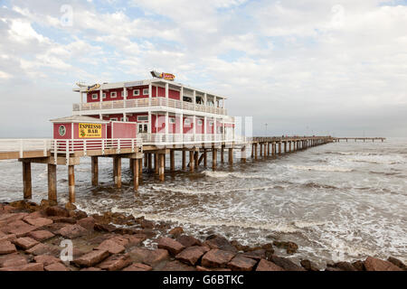 Pier in Galveston Island, Texas Stock Photo