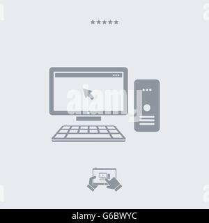 Desktop pc icon, Desktop pc vector, Desktop pc symbol, Desktop pc design, Desktop pc illustration, Desktop pc JPG. - PART OF A S Stock Vector