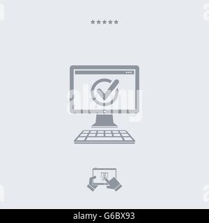 Computer desktop icon, computer desktop vector, computer desktop symbol, computer desktop design, computer desktop illustration, Stock Vector