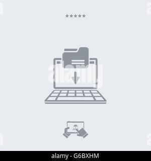 Download icon, download vector, download symbol, download design, download app, laptop download download JPG, download picture,  Stock Vector