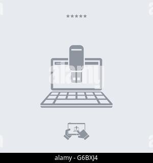 Usb pc icon, usb pc vector, usb pc symbol, usb pc design, usb pc app, usb pc illustration, usb pc  JPG, usb pc picture, usb pc b Stock Vector