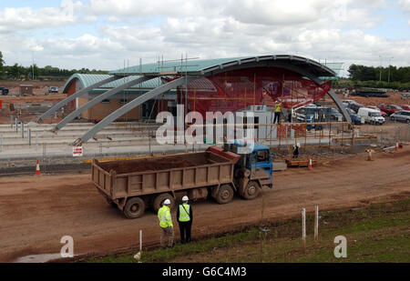 Toll booth at Tamworth junction in the new Midlands Express way motorway. Motorists will discover later how much they will have to pay to use Britain's first toll road which will relieve congestion on the busiest stretch of the country's roads after the M25. * The privately-built-and-run 485 million road will open in January 2004. Designed for 72,000 vehicles per day, the section of the M6 between junctions 4 and 11 currently carries 180,000, at an average speed of 17 mph . Stock Photo