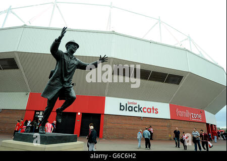 A View Of The Bob Stokoe Statue Outside Of The Stadium Of Light Before ...