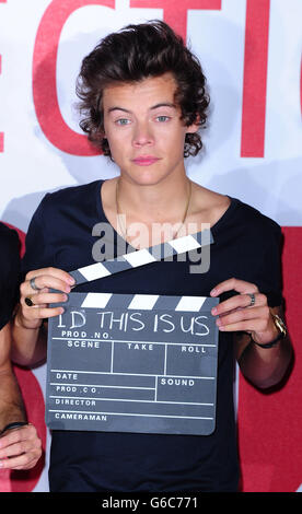 Harry Styles of One Direction seen out and about in Hampstead with friends.  He signed autographs and posed for photographs for fans. London, England -  05.07.12 Stock Photo - Alamy
