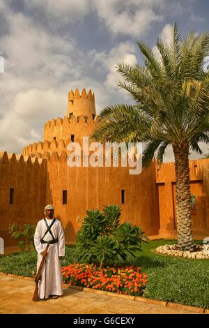Sentry at Sheikh Zayed Palace Museum, Al-Ain, Abu Dhabi, United Arab Emirates Stock Photo