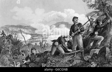 1860s NOVEMBER 1863 BATTLE OF LOOKOUT MOUNTAIN TENNESSEE DURING THE CHATTANOOGA CAMPAIGN Stock Photo